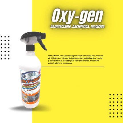 SOLUCION HIGIENIZANTE OXY-GEN 1 LITRO PEROXIDO DE HIDROGENO Y CLORURO DE BENZALCONIO