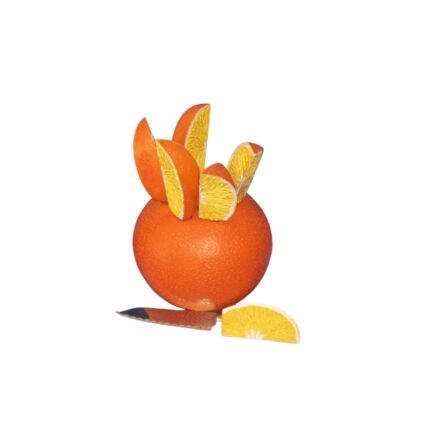 JUEGO 6 CUCHILLOS APERITIVO FORMA NARANJA CON SOPORTE