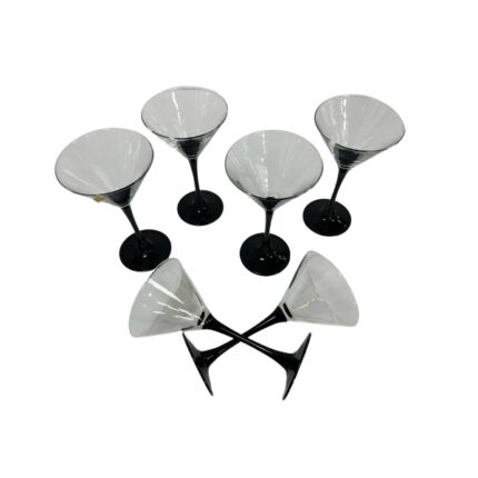 COPA MARTINI CRISTAL PIE NEGRO MODELO DOMINO E/6 UNIDADES