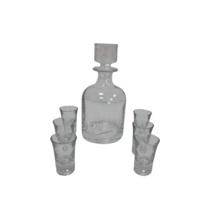 JUEGO LICOR 7 PZAS. TRANSPARENTE BOTELLA REDONDA