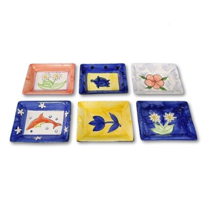 CENICERO CERAMICA RECTANGULAR  DECORADO PINTADO 200A192