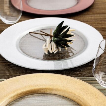 PLATO PRESENTACION 32CM TEXTURA C/ALA PLATA REF. 7410098