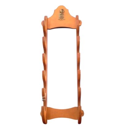 SOPORTE DE MADERA PARED CON ESCUDO PARA  REPLICAS PISTOLAS