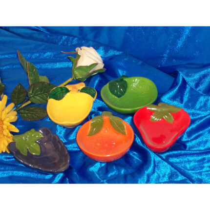 BANDEJITA PARA APERITIVO DECORACION FRUTAS SURTIDAS CERAMICA PINTADA
