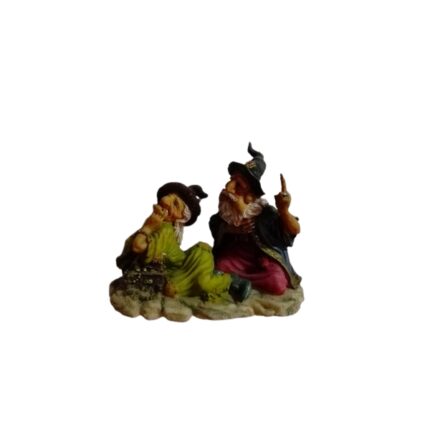 FIGURA DECORATIVA PAREJA BRUJOS RESINA 12X13