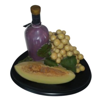 PIEZA DECORATIVA BODEGON UVA-VINO Y MELON