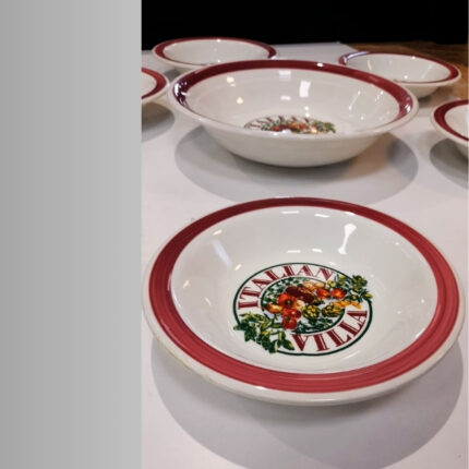 VAJILLA 7 PIEZAS LOZA PASTA DECORADA