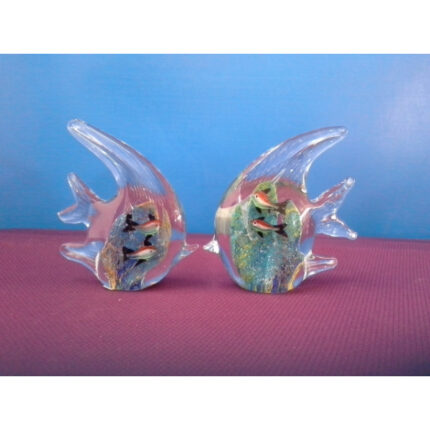 FIGURITA CRISTAL EN FORMA DE PEZ DECORADO INTERIOR