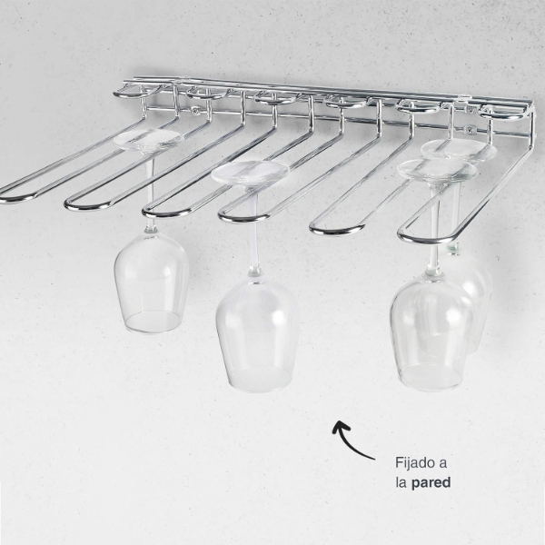SOPORTE DE COPAS 20 UNIDADES 45X32X6 ACERO PARED/TECHO REF. 62268 - Imagen 3