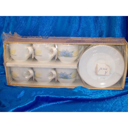 ESTUCHE CAFE 6 TAZAS+6 PLATOS HARMONIA MODELO FLOR