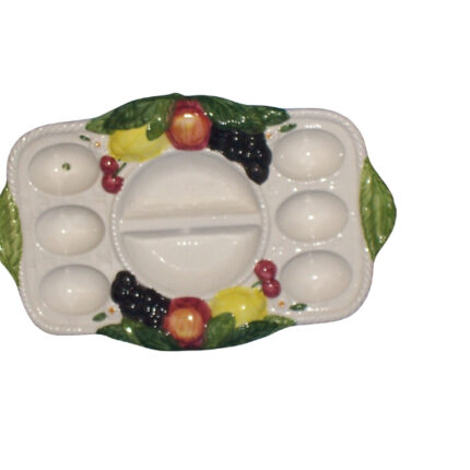 BANDEJA OVALADA HUEVERA CERAMICA DECORACION FRUTA