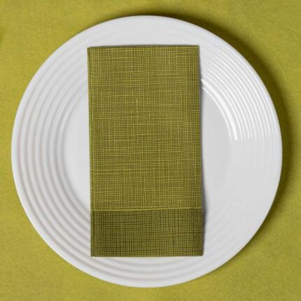 SERVILETA 40X40  PISTACHO HILO NEGRO AIRLAID P/25 UNIDADES