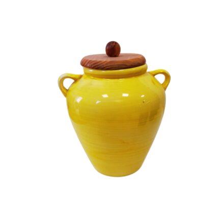 TINAJA CERAMICA CON TAPA MADERA