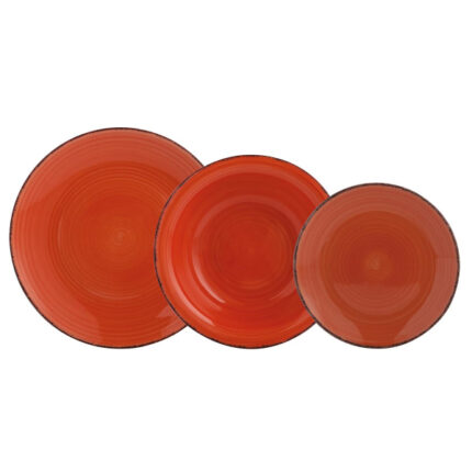 VAJILLA 18 PIEZAS GRES NARANJA MODELO VITA QUID REF. 7734001