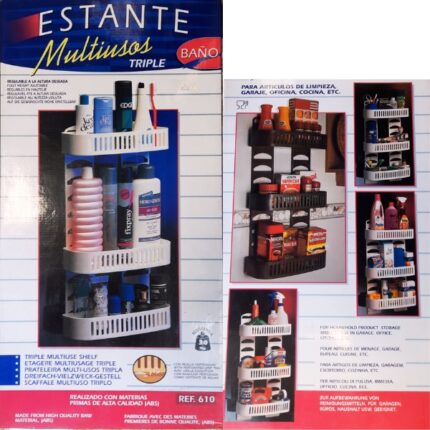 ESTANTE MULTIUSOS PVC PARED 3 LEJAS MARCA TOYMA  REF. 610