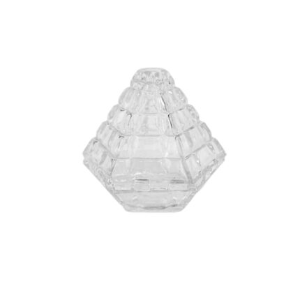 BOMBONERA-CENICERO CRISTAL CON TAPA FORMA PIRAMIDE