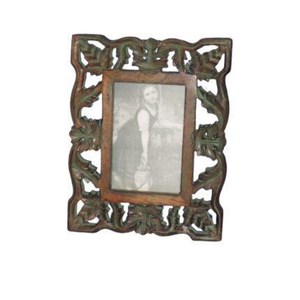 PORTAFOTOS MADERA ENTREREJADO 10X15 VERDE 16756