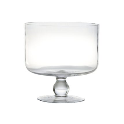 CENTRO MESA CILINDRICO CUENCO TRIPLE CRISTAL CON PIE 20 CM DIAMETRO