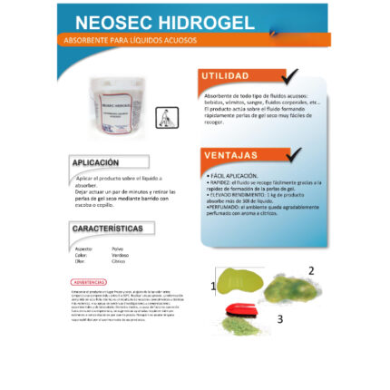 ABSORVENTE LIQUIDOS ACUOSOS NEOSEC HIDROGEL BOTE 1K