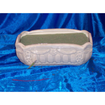 JARDINERA RECTANGULAR CERAMICA BLANCA 25X17X9