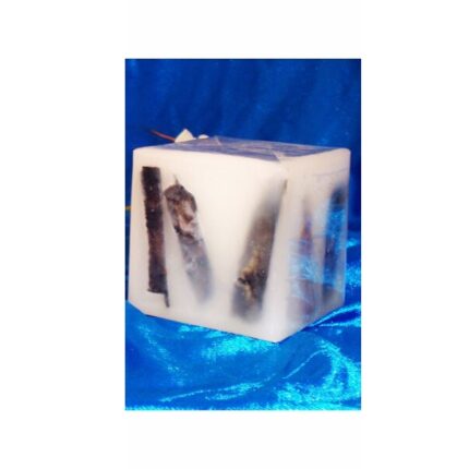 VELON CUADRADO CON TROZOS DE MADERA EN INTERIOR