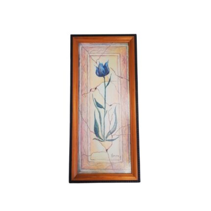 CUADRO LAMINA MARCO MADERA CAMPANILLA CHINA AZUL