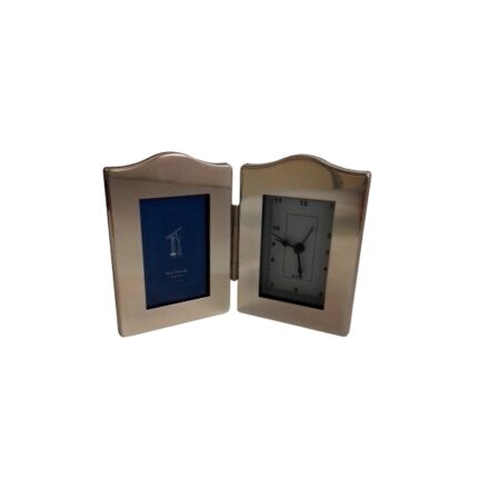 PORTAFOTOS LIBRO RELOJ MARCO PLATA