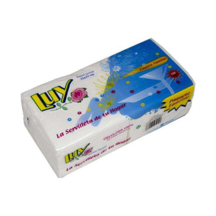 SERVILLETAS DOBLES FAMILIAR BLANCAS 33X33 1C. 150 SERVICIOS C/21 PAQUETE LUY