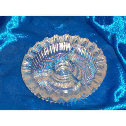 PORTAVELAS-CENICERO CRISTAL TRANSPARENTE VINTAGE