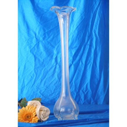 FLORERO LISO ALTO BOMBADO CRISTAL TRANSPARENTE