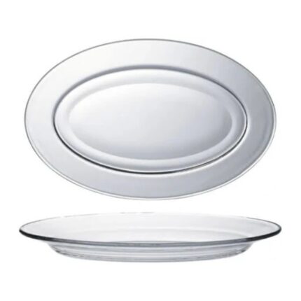 FUENTE OVAL LLANA TRANSPARENTE DURALEX 31X20 CM