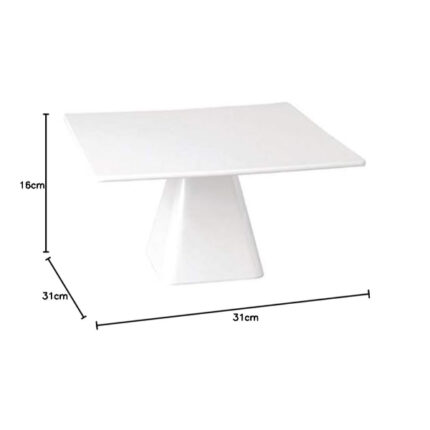 PORTA-TARTAS 31CM MELAMINA BLANCA CUADRADO