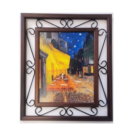 CUADRO MADERA-FORJA REPRESENTACION "EL CAFE TERRAZA DE NOCHE"