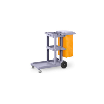 CARRO LIMPIEZA MULTIUSOS CON RUEDAS Y CUBO CON BOLSA AMARILLA